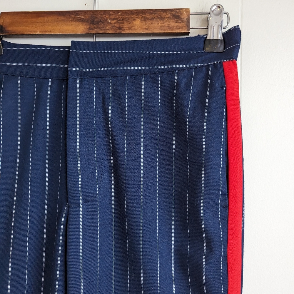 Urban Outfitters Navy Pinstripe Pantsuit with Red Stripe - Picture 9 of 14